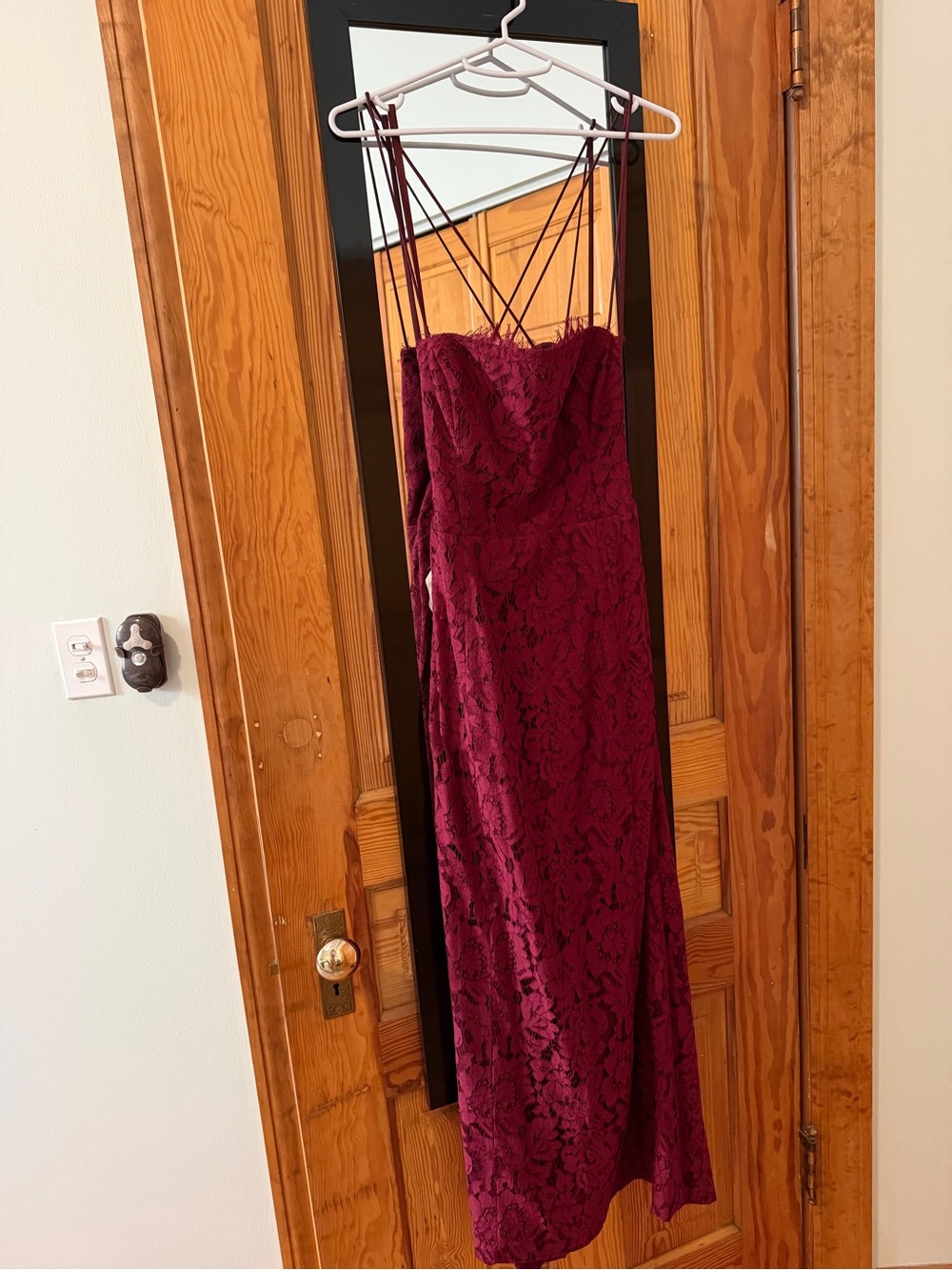 Burgundy Lace Strappy Dress